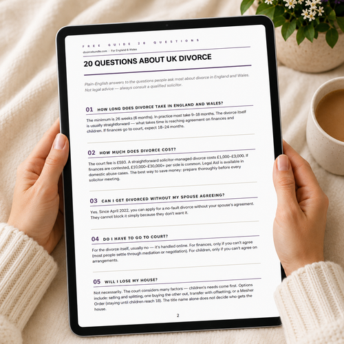 The FREE 20 Questions About UK Divorce | England & Wales Divorce Guide